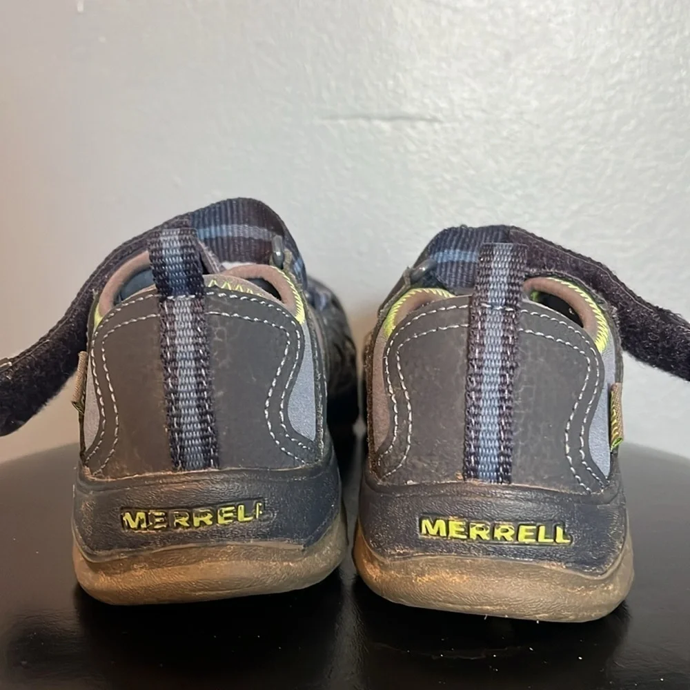 Merrell Hydro Hiker Sandals Boys 2W, leather, gray/blue